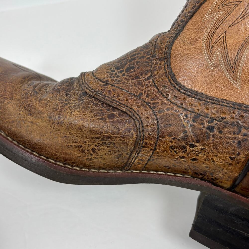 Ariat Heritage Roughstock Boots Mens 10.5 Square Toe Western Cowboy Brwn Leather - Picture 9 of 14